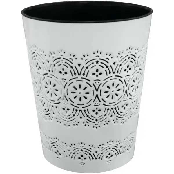 TEL0153 Bluecanyon Flora Round Waste Bin White