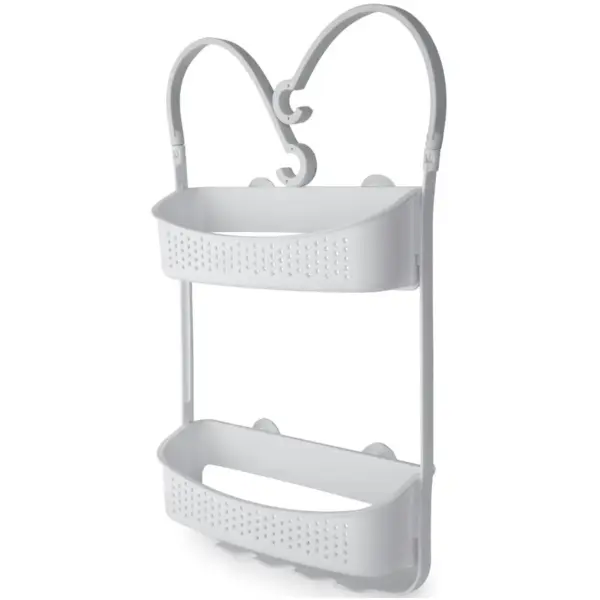 TEL0304 Bluecanyon Hanging Shower Caddy Double Basket White