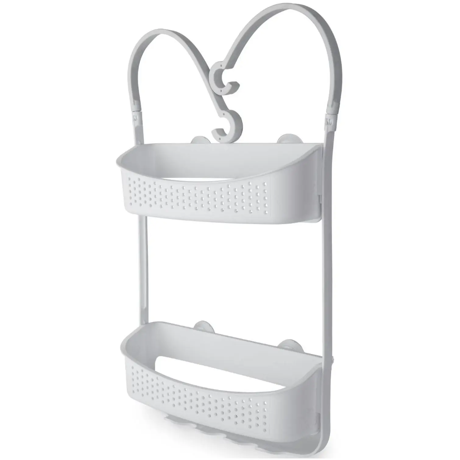 Bluecanyon Hanging Shower Caddy Double Basket White
