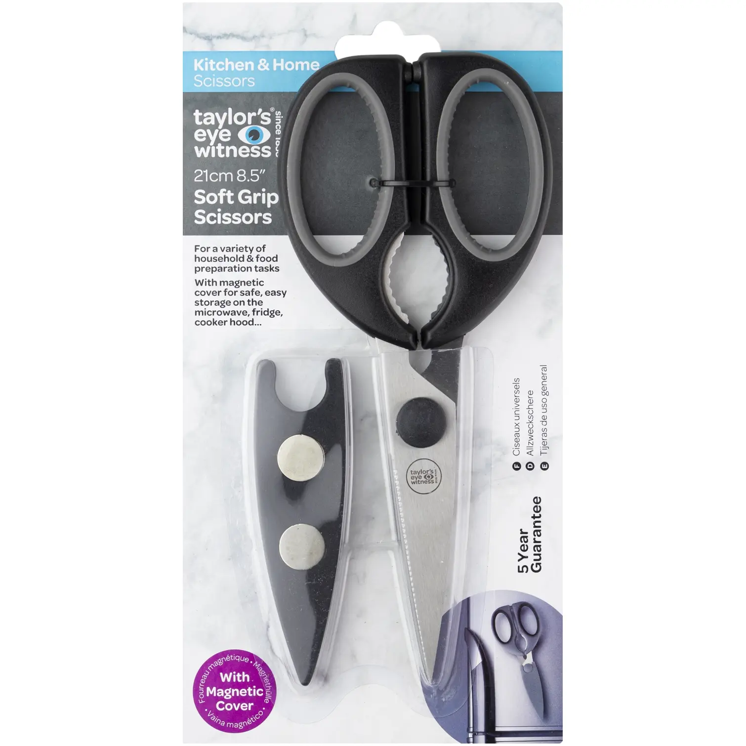 TEW0055 Taylor's Eye Witness Kitchen & Home Soft Grip Scissors 21cm