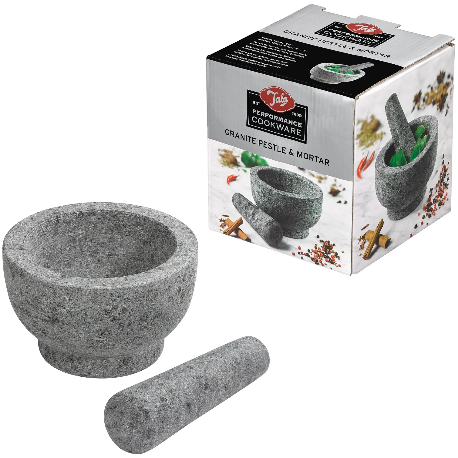 TLA0249_4 Tala Granite Pestle & Mortar 14cm