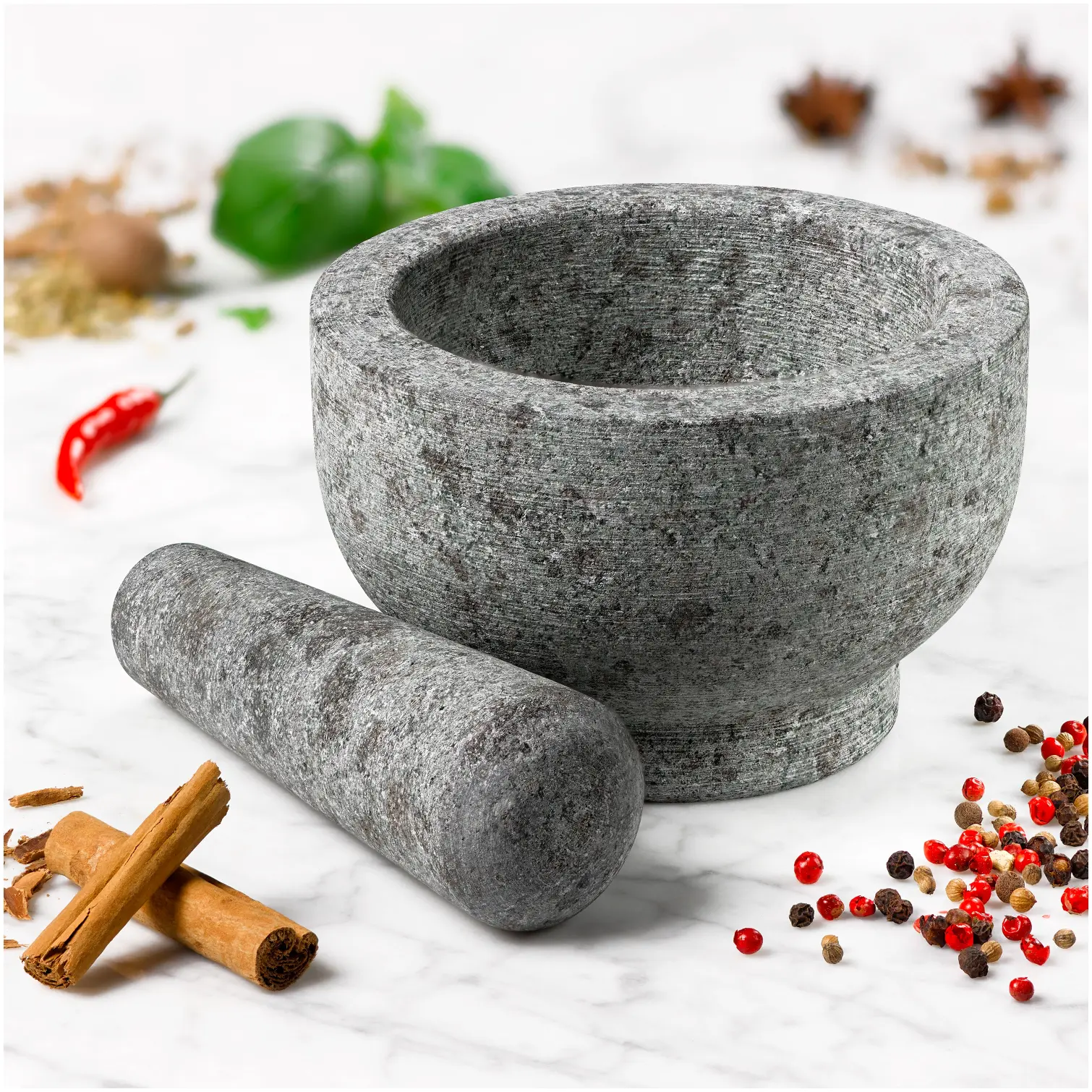 TLA0249_6 Tala Granite Pestle & Mortar 14cm
