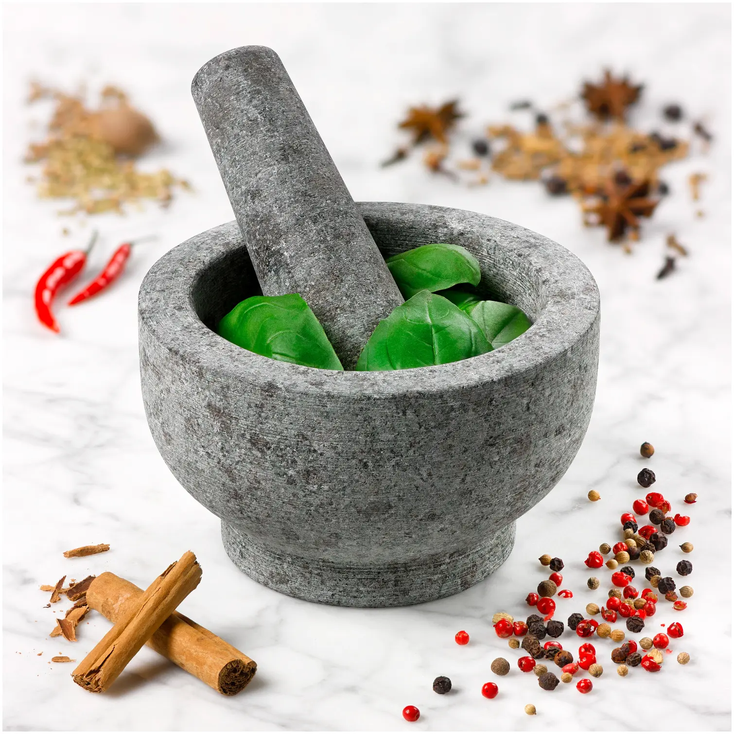 TLA0249_7 Tala Granite Pestle & Mortar 14cm