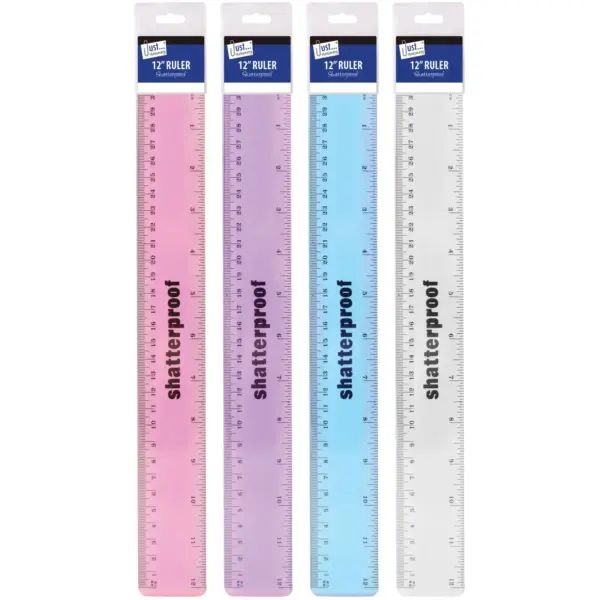 Just Stationery Shatterproof Ruler Assorted