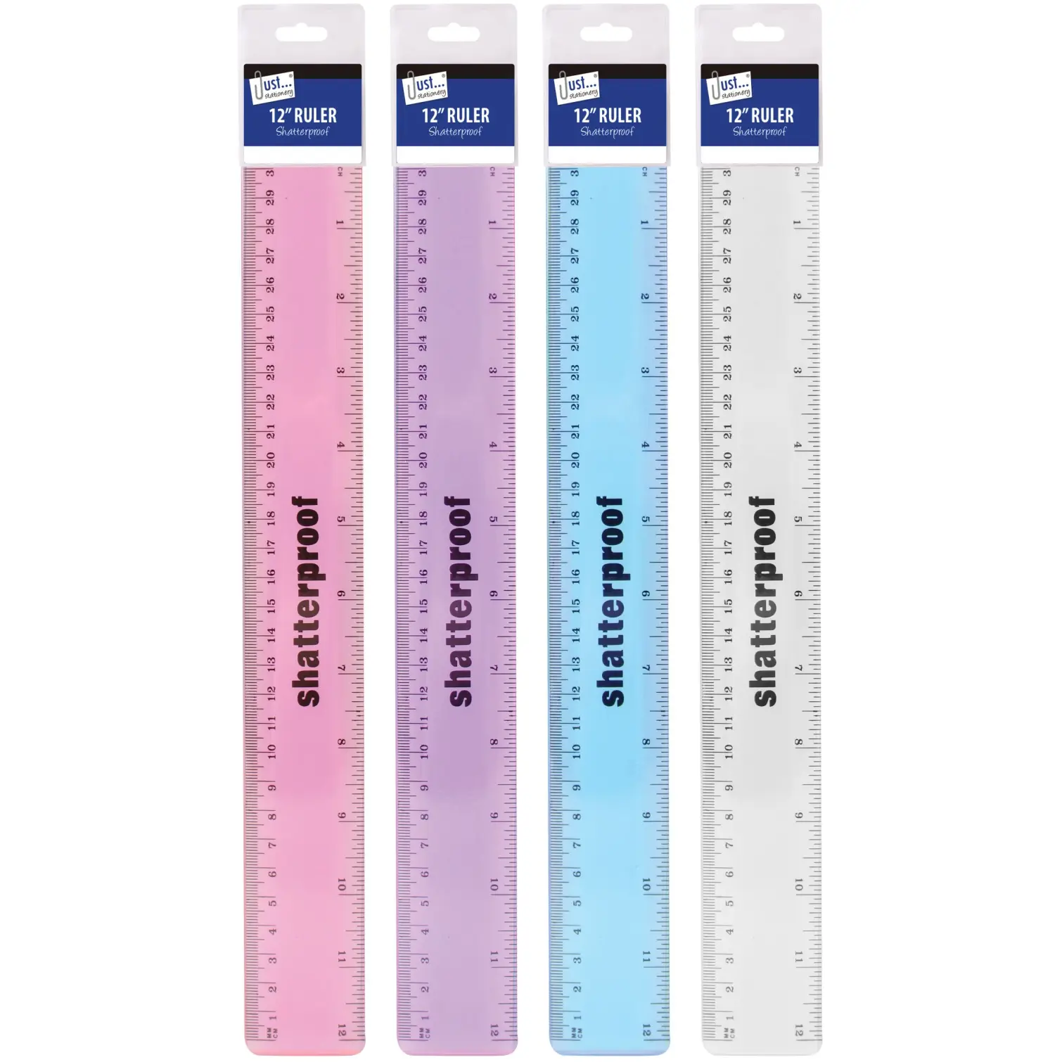 Just Stationery Shatterproof Ruler Assorted