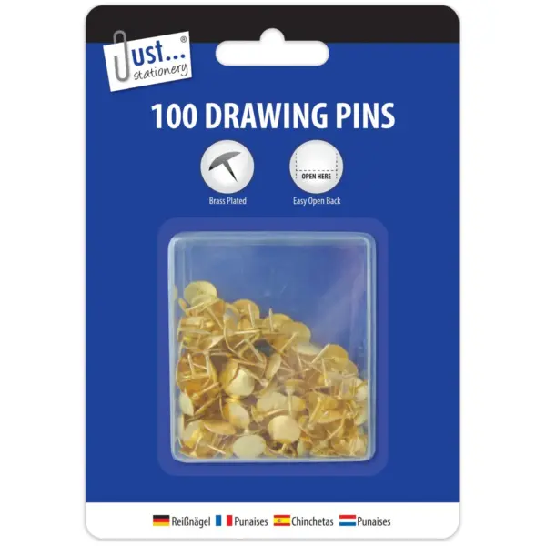 Just Stationery 100 Drawing Pins