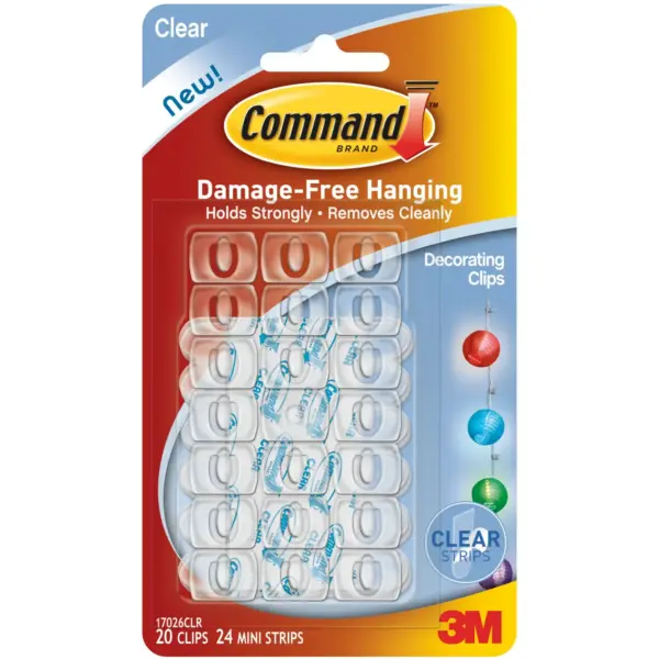 Command Clear Decorating Clips Set of 20