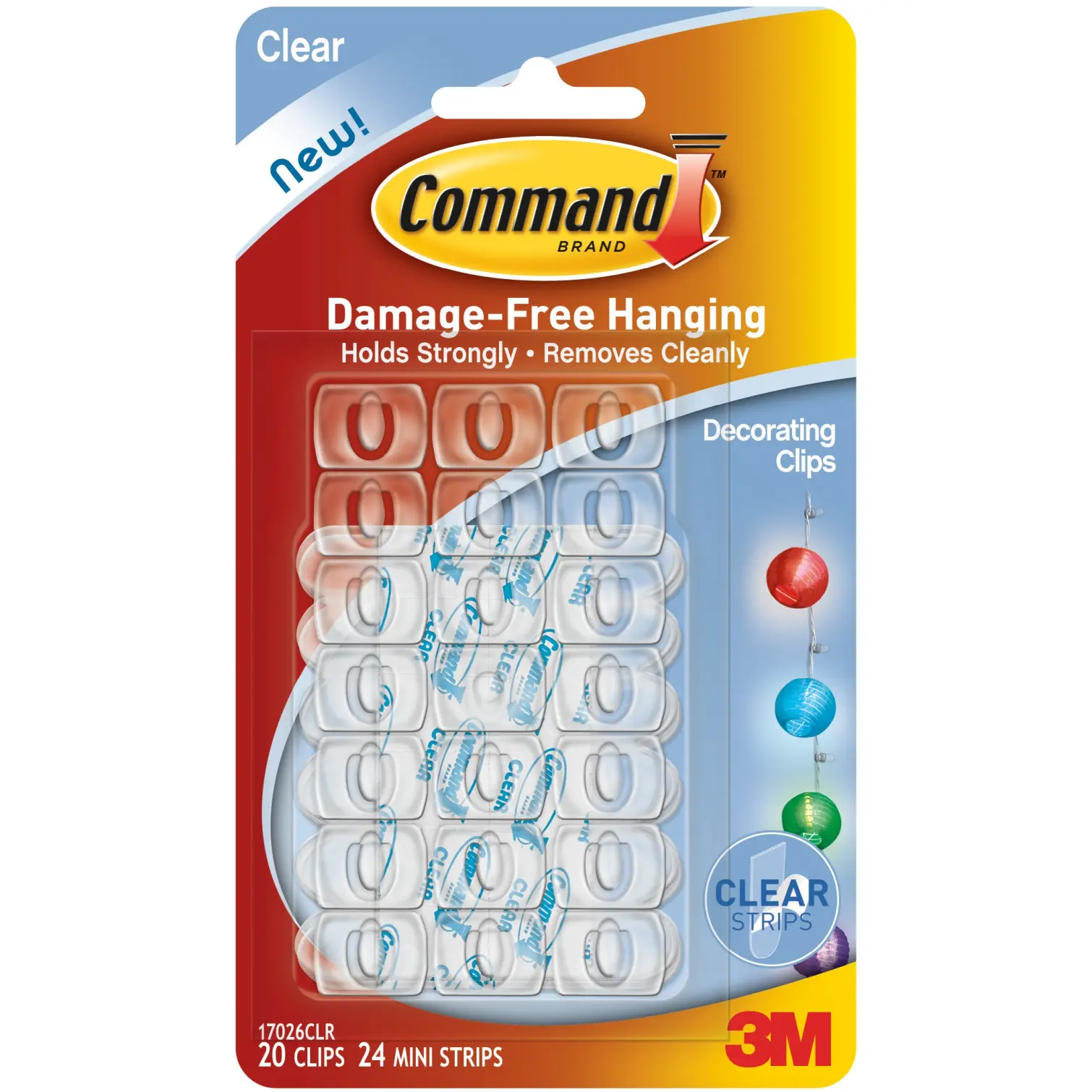 Command Clear Decorating Clips Set of 20