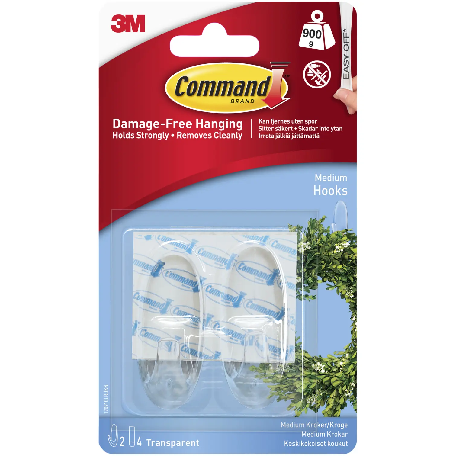 Command Clear Medium Hooks Set of 2