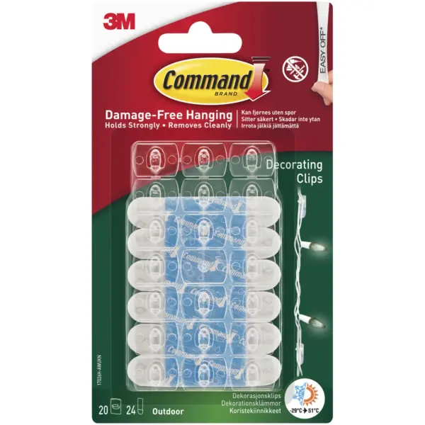 Command Outdoor Decorating Clips Pack of 20