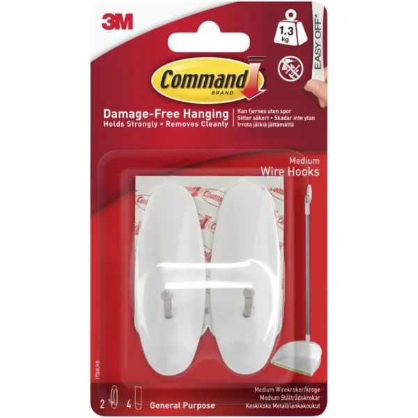 Command Medium Wire Hooks Pack of 2