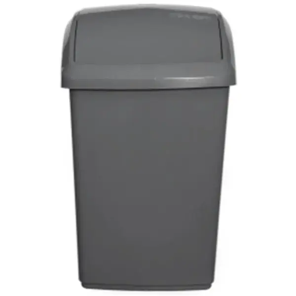 WHI0233 Whitefurze Silver Swing Bin 50Ltr 53x38x33cm