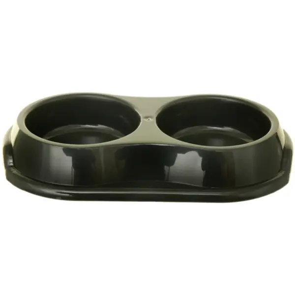 Whitefurze Plastic Double Pet Bowl 27cm