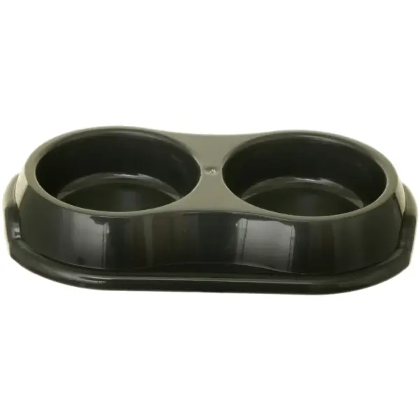 Whitefurze Plastic Double Pet Bowl 32cm