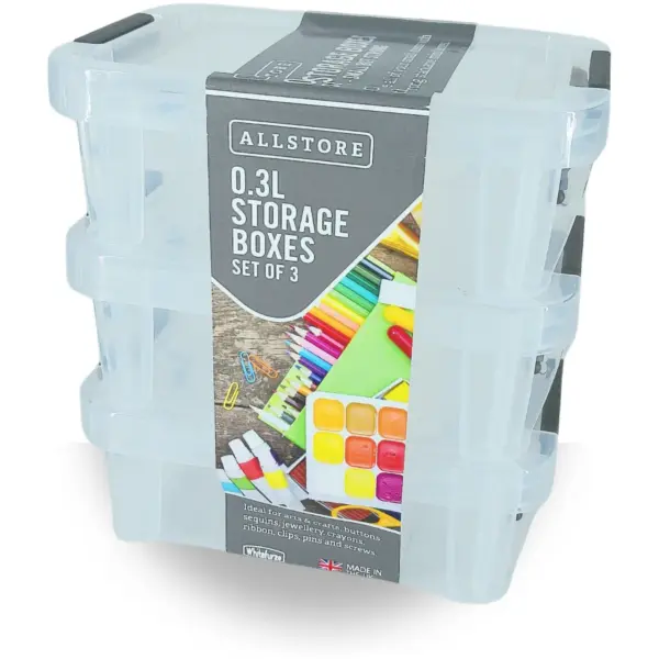 Allstore Storage Boxes 0.3L 3 Pack