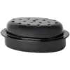 WMP0071_1 Wham Enamel Oval Covered Roaster Black 33.3cm x 24cm x 12cm