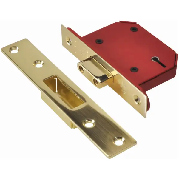 75mm 5 Lever Dead Lock Brass