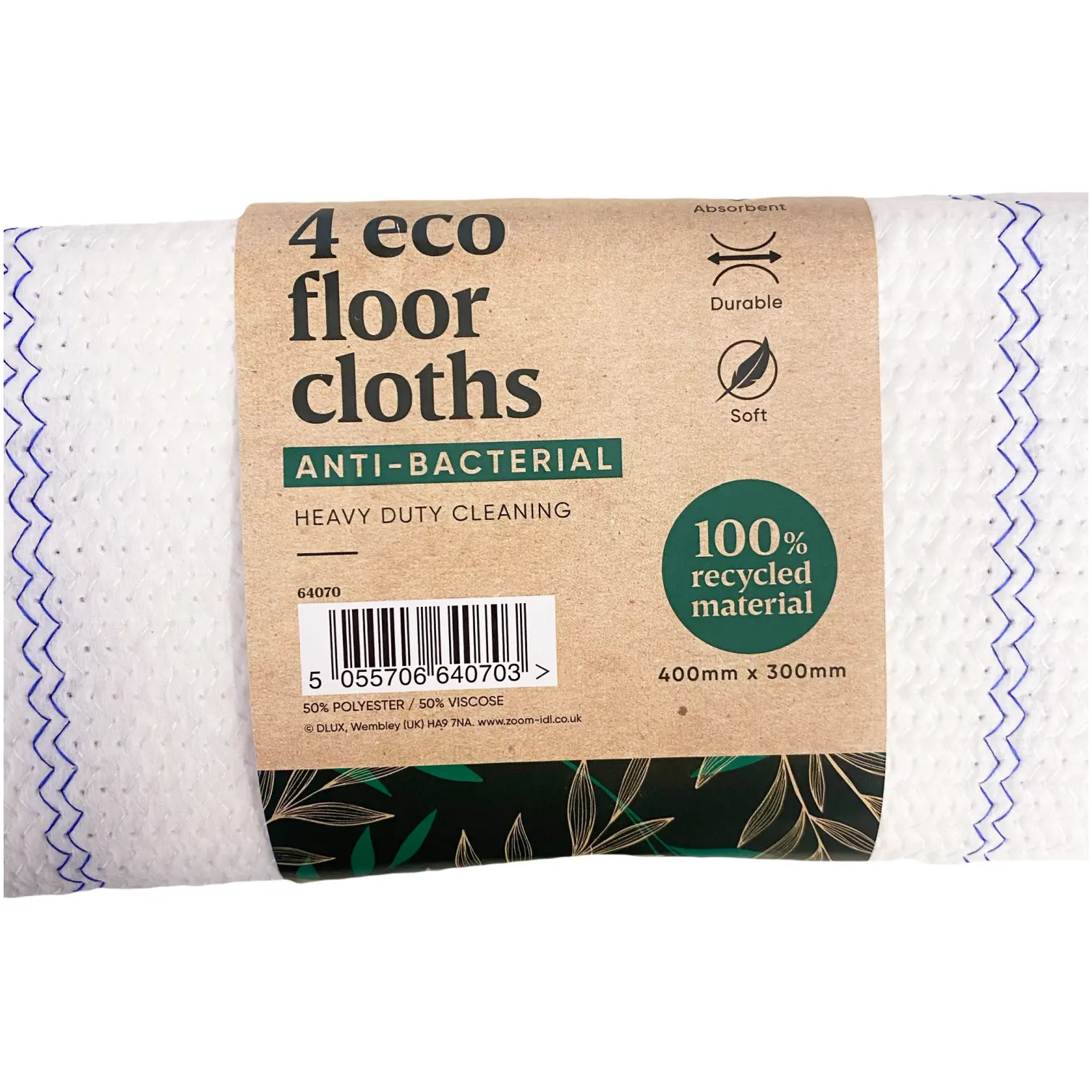ZOO0013_2 Dlux Eco Floor Cloths 4Pk
