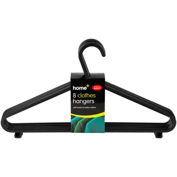 Home+ Plastic Clothes Hangers 8 Pack