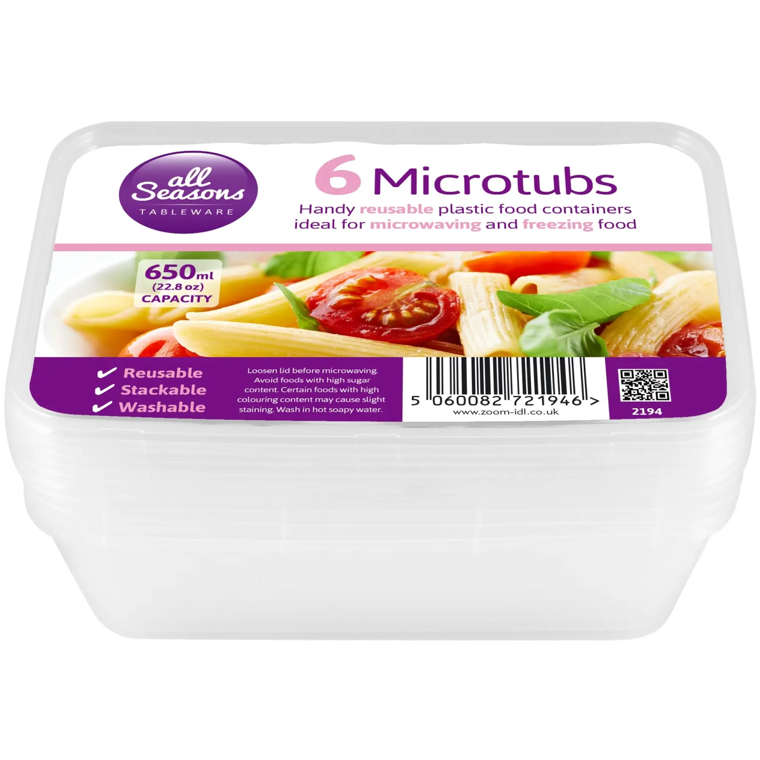 ZOO0132 All Seasons Microtubs 650ml 6 Pack
