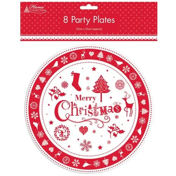 Anker 9" Merry Christmas Party Plates pk8