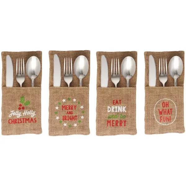 Eddingtons Festive Jute Cutlery Holders