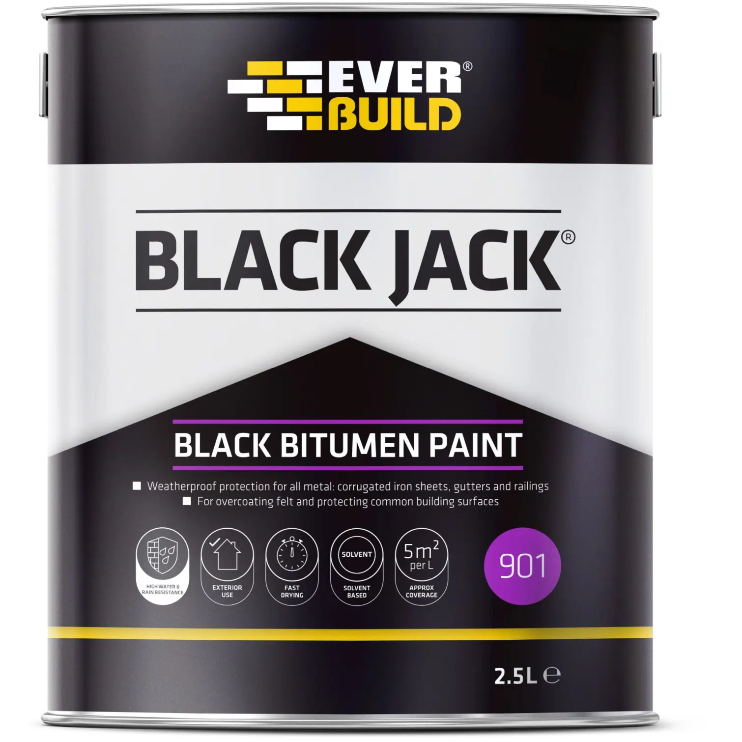 Black Jack Bitumen Paint Black 2.5 Litre