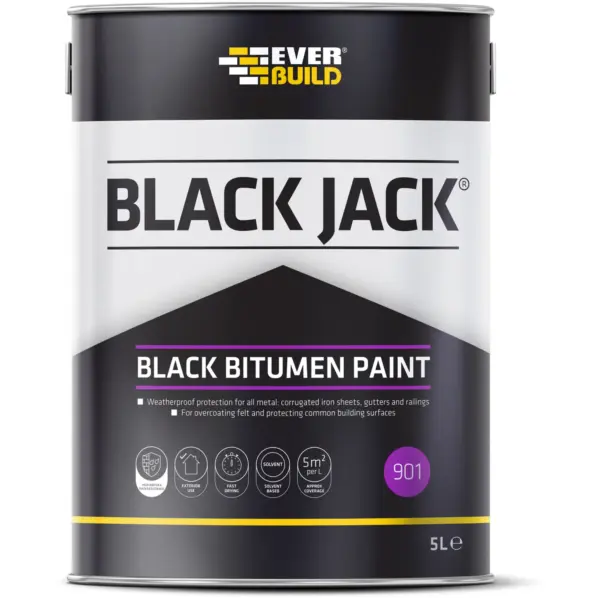 EVB0144 Black Jack Bitumen Paint Black 5 Litre