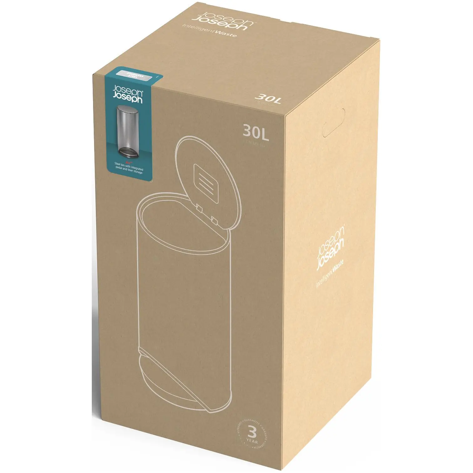 Joseph Joseph Arc Bin 30 Litre Capcity Carbon Black