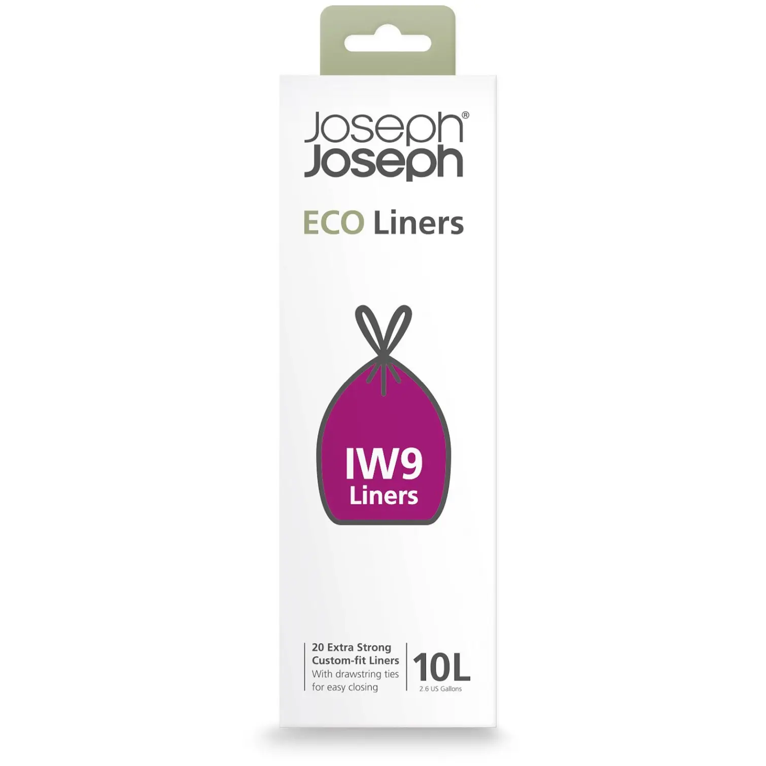 Joseph Joseph IW9 Eco Draw String Bin Liners 10 Litre Capacity Pack of 20