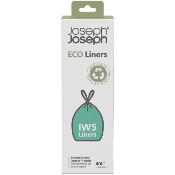 Joseph Joseph IW5 Eco Draw String Bin Liners 40 Litre Capacity Pack of 20