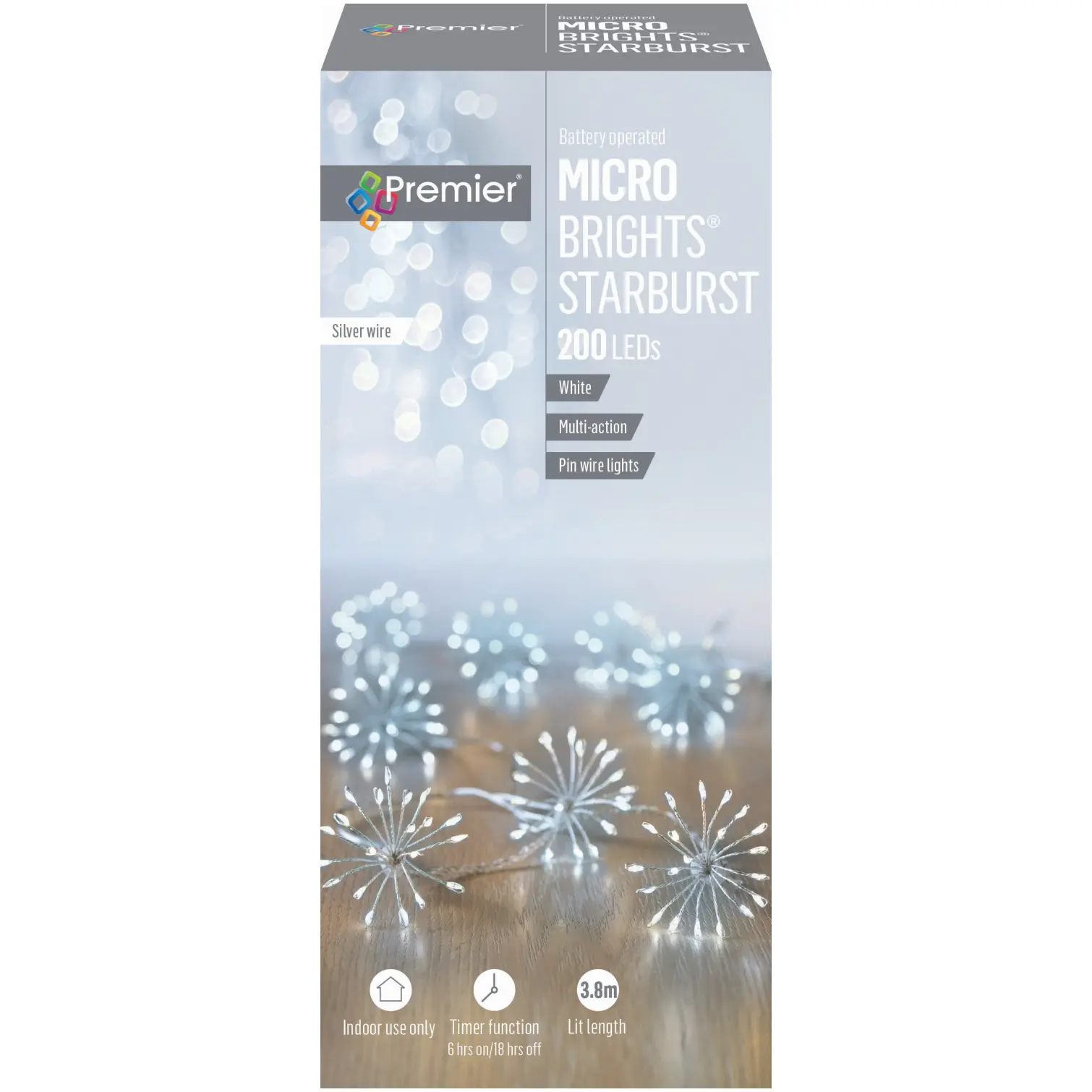 Premier 200 LED Battery Operated Micro Brights Starburst White
