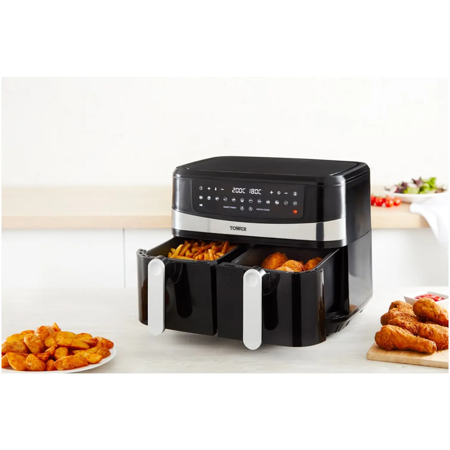 Tower T17088 Vortx Dual Basket Air Fryer 9 Litre Capacity