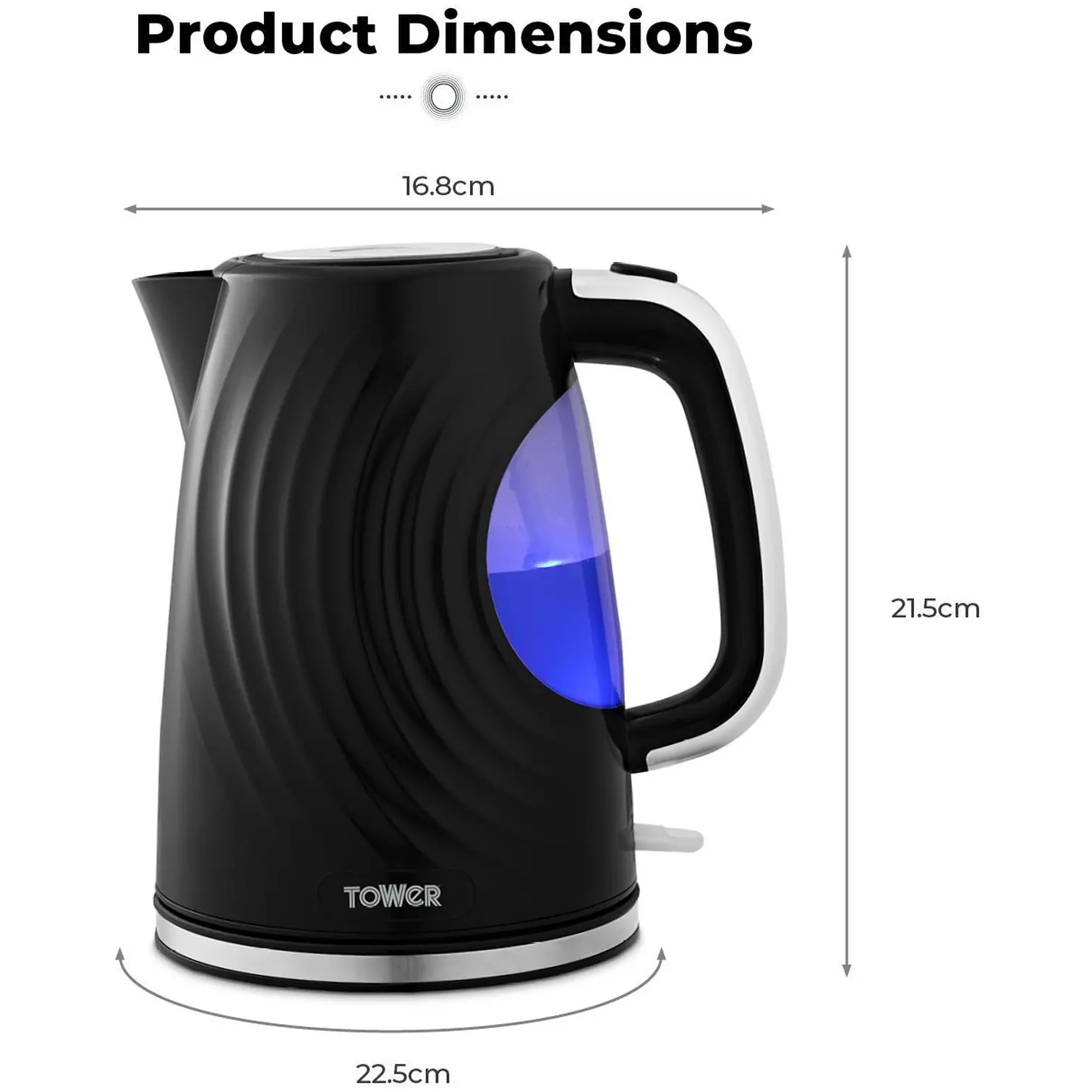 Tower Illuminated Kettle 1.7 Litre Capacity
