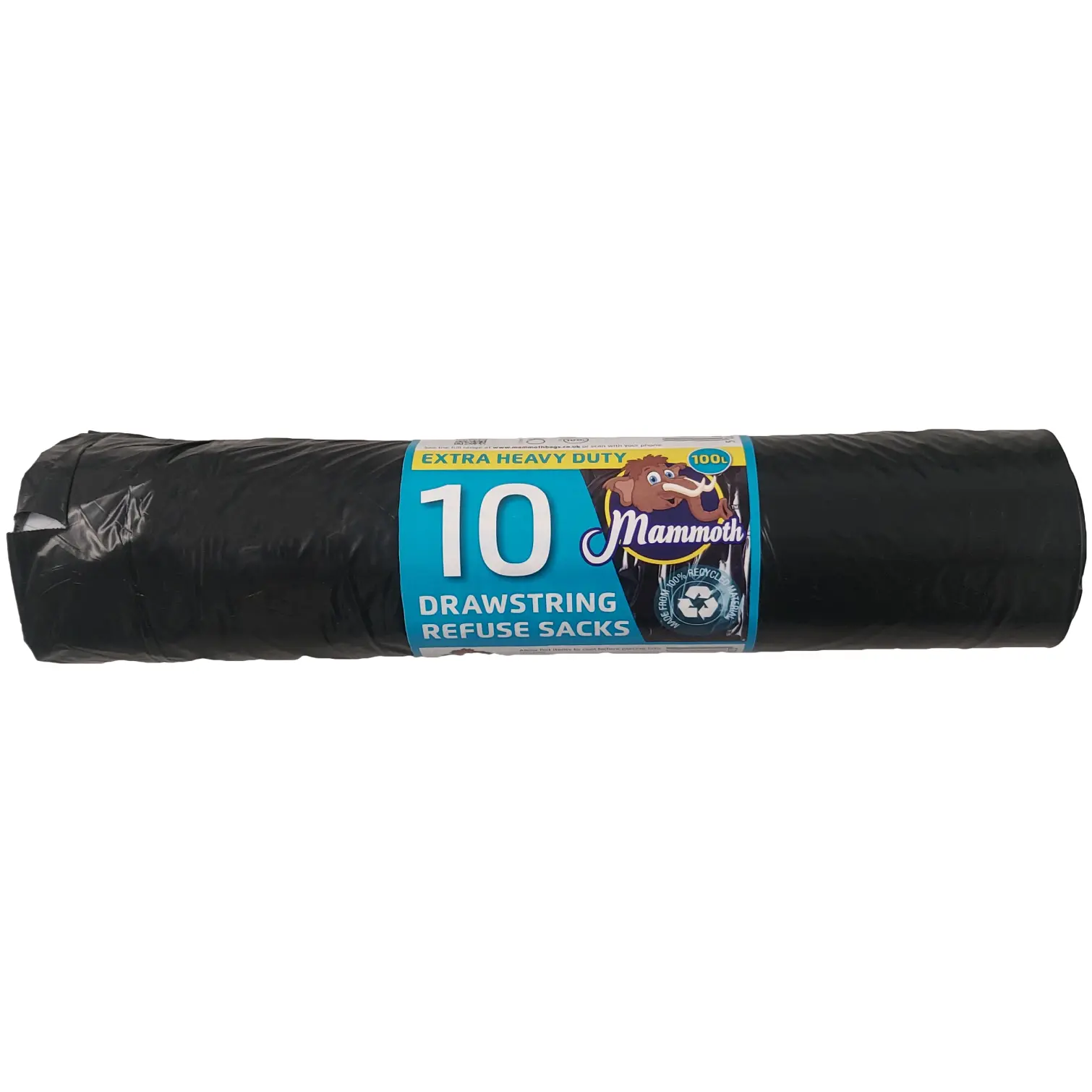 SJP0205 Mammoth Drawstring Refuse Sacks 100L Extra Heavy Duty 10 Pack
