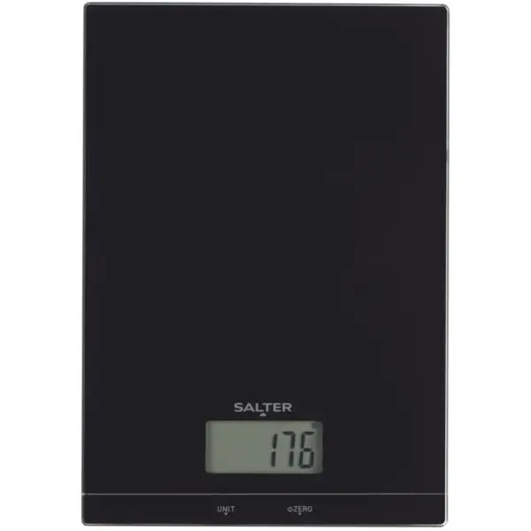 Salter Black Glass Kitchen Scale 5kg