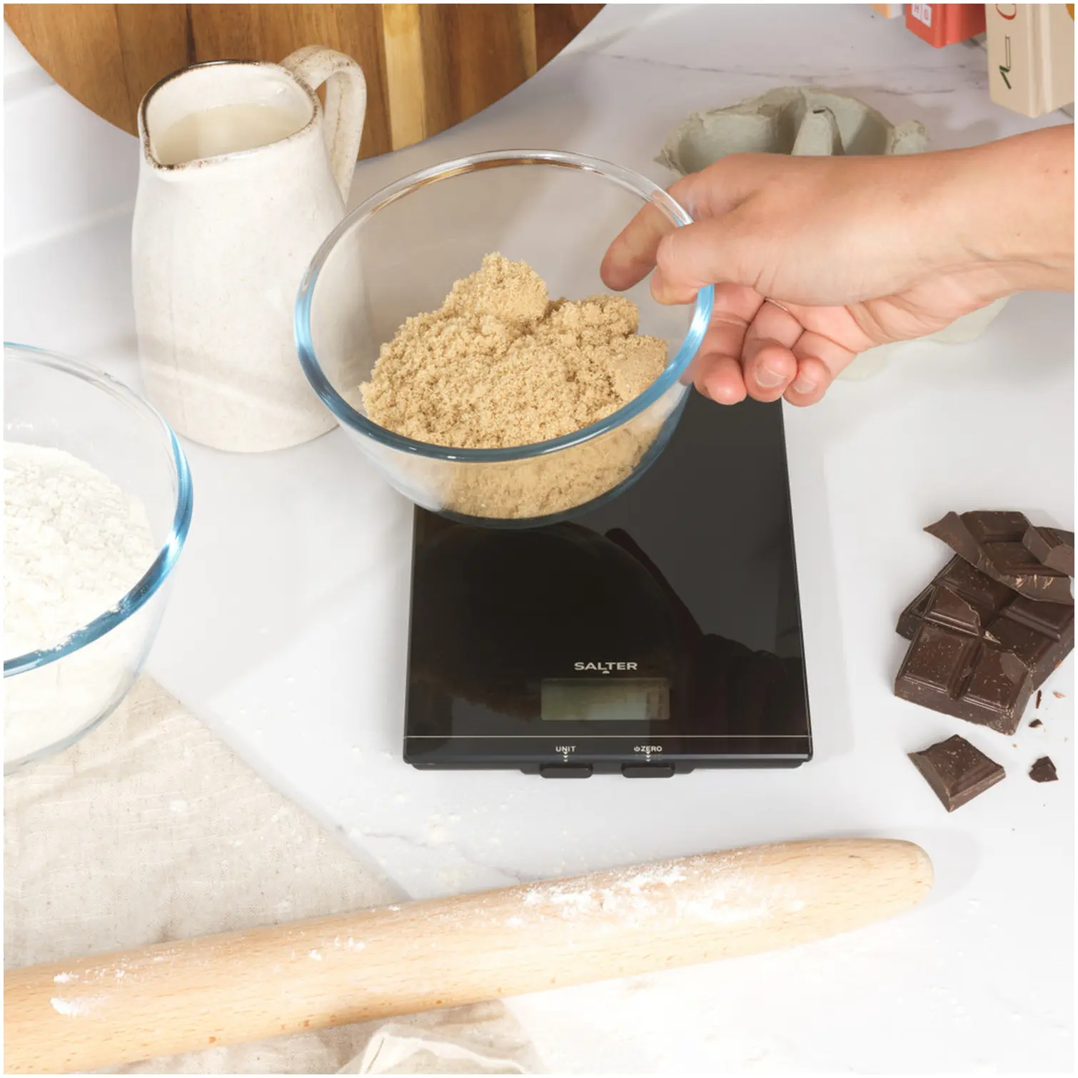 Salter Black Glass Kitchen Scale 5kg