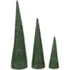 Green Glitter Tree Set of 3