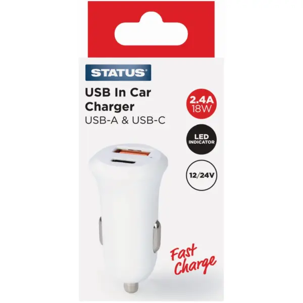 STT6543 Status USB X2 Type C Car Charger