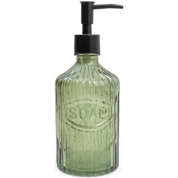 Candlelight Glass Soap Pump Dispenser Green