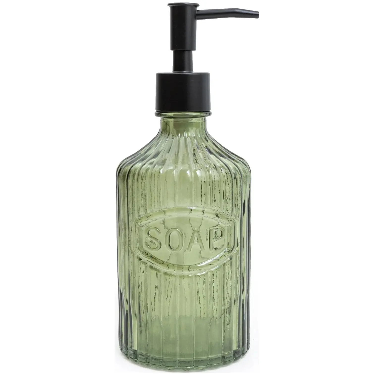 Candlelight Glass Soap Pump Dispenser Green