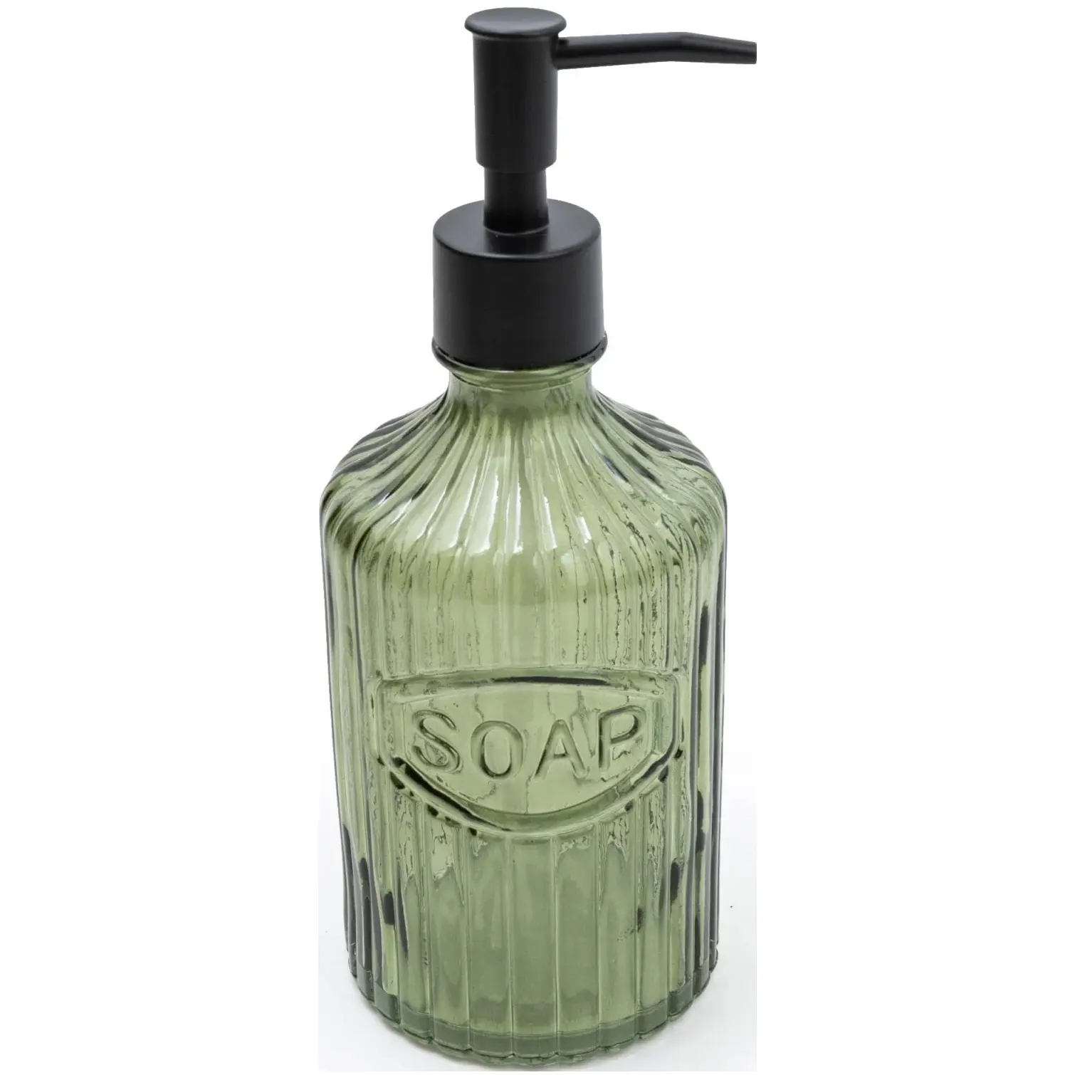Candlelight Glass Soap Pump Dispenser Green