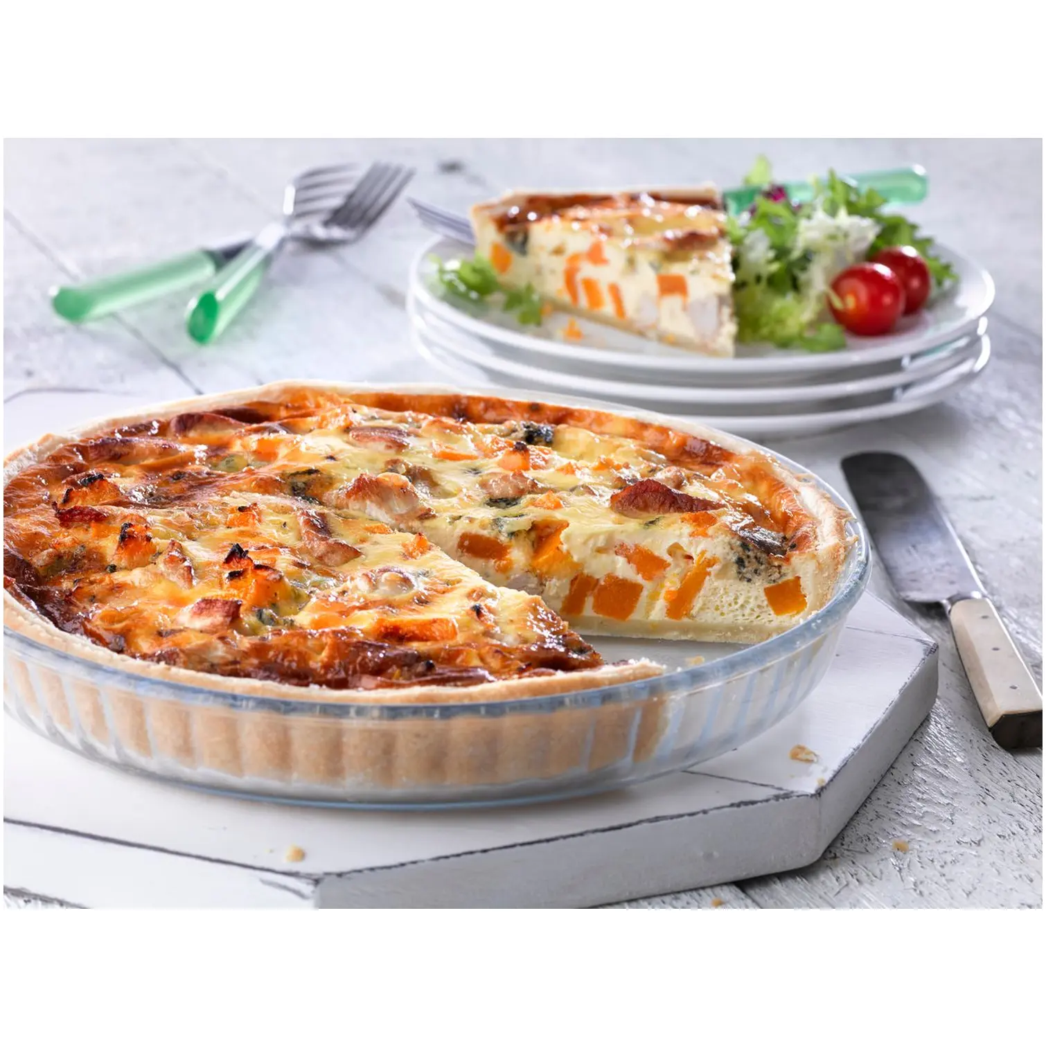 Pyrex Bake & Enjoy Cake & Flan Dish Set 26 & 28cm