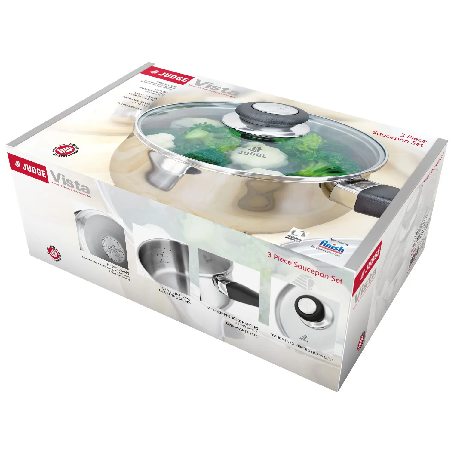 Judge Vista Saucepan Set 3 Piece