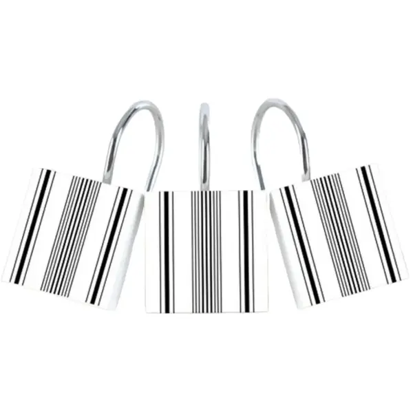 Harewood Shower Hooks Black & White Stripe Pack of 12