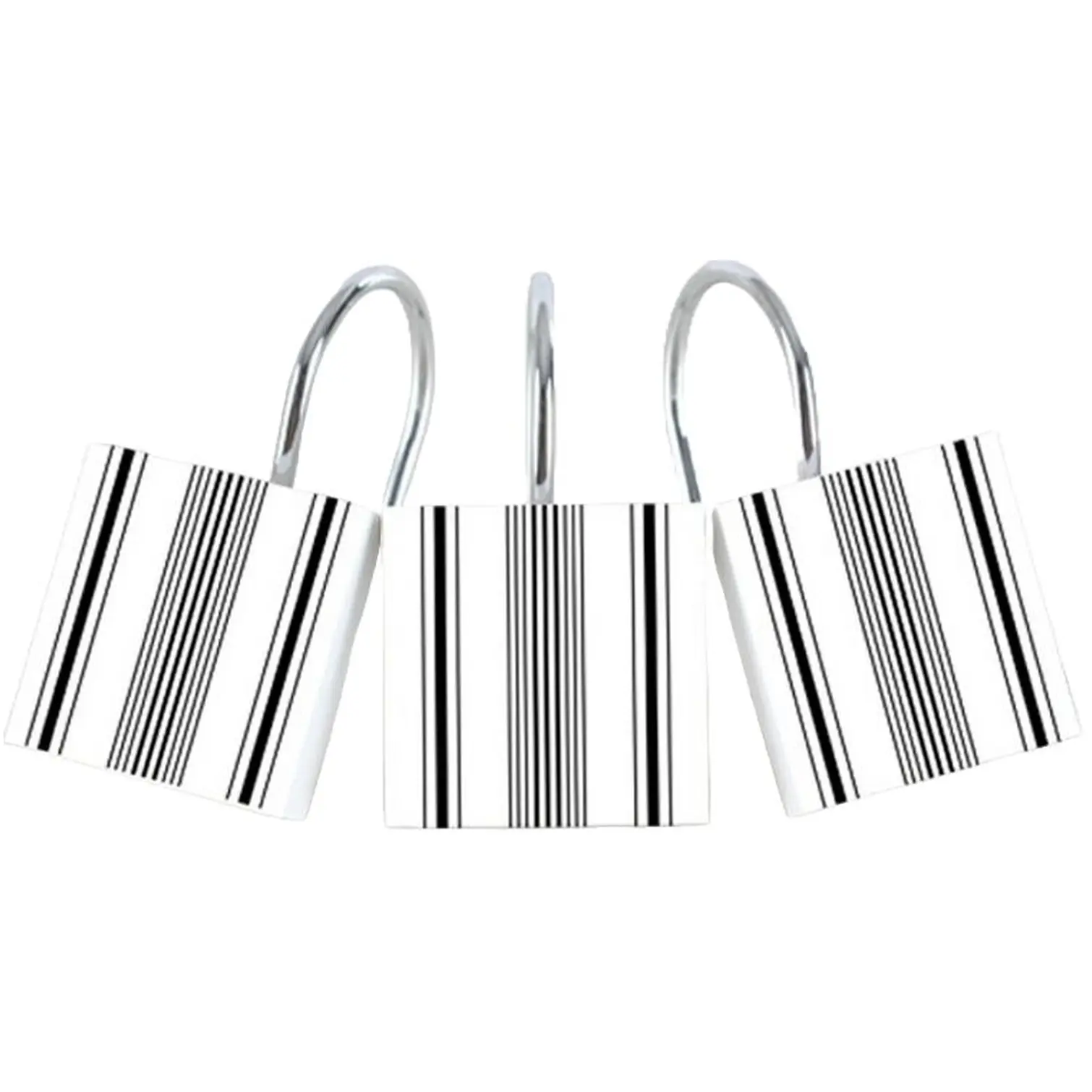 Harewood Shower Hooks Black & White Stripe Pack of 12