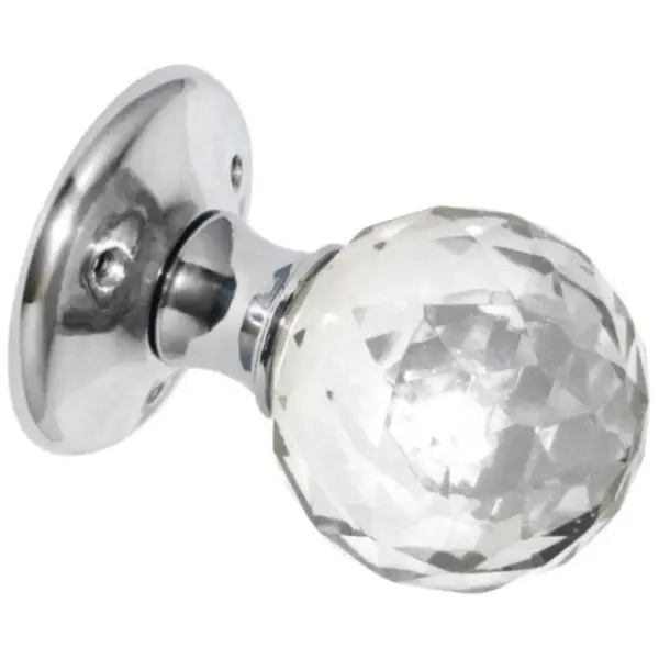 Securit 60mm Glass Mortice Knobs Set