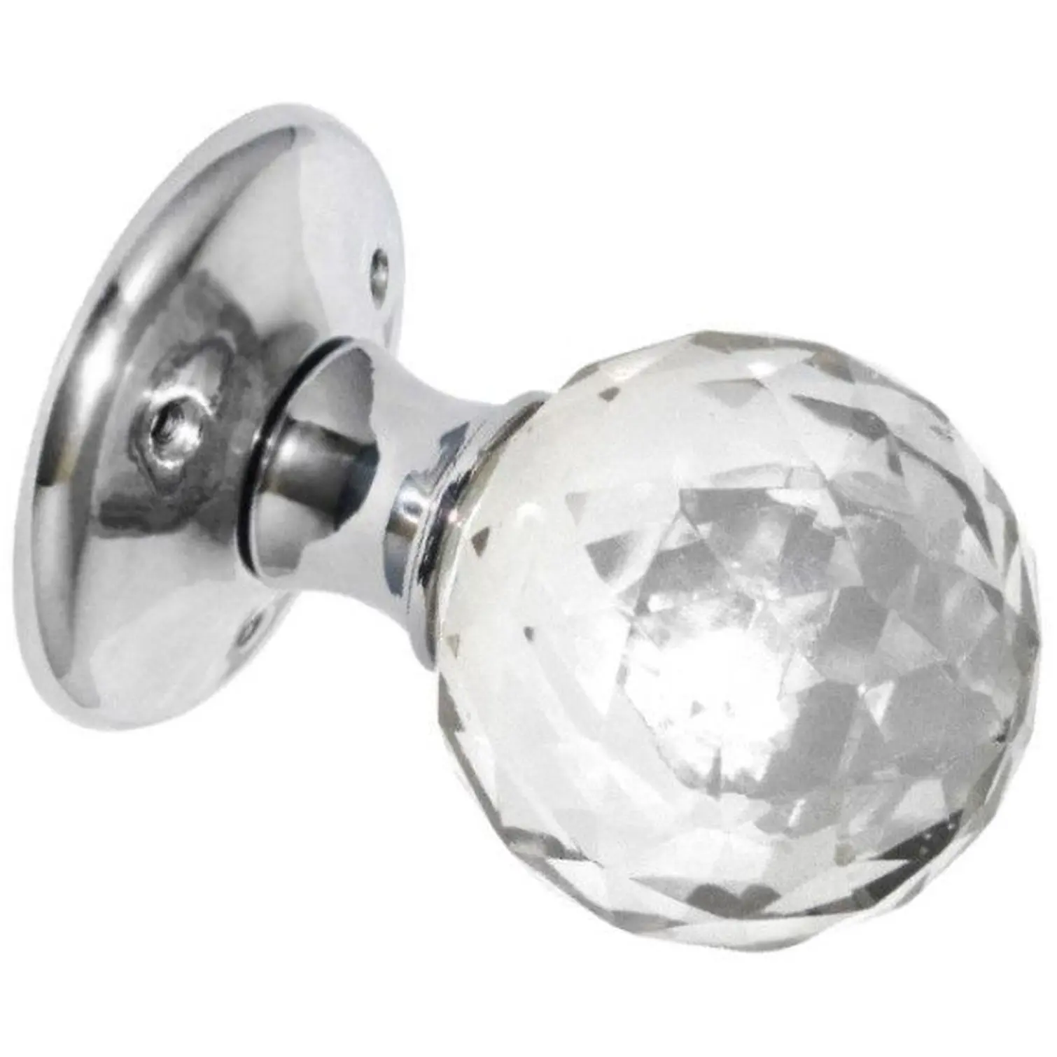 Securit 60mm Glass Mortice Knobs Set