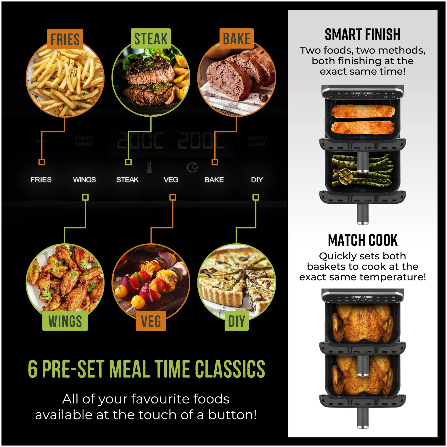 RKW0029_3 Tower Vortx Double Stack Air Fryer 11 Litre Capacity