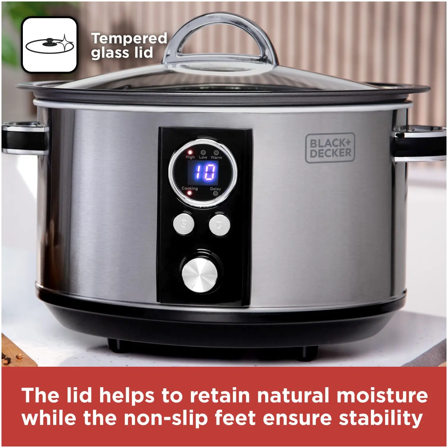 Black+Decker Digital Slow Cooker 3.5 Litres